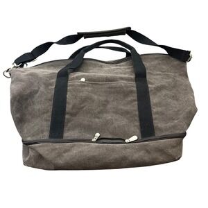 Lo & Sons Catalina Deluxe Duffle Bag Unisex Large Grey Canvas Weekender Travel